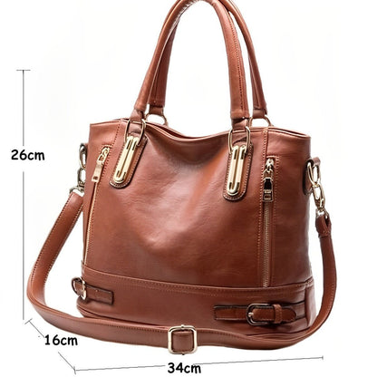 Sophie Vintage Style PU Leather Crossbody Handbag Elegant Classic Shoulder Bag