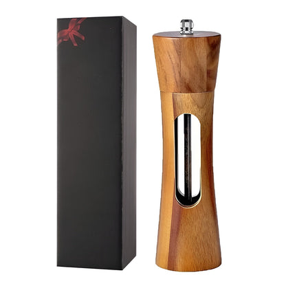 SpiceCraft Salt and Pepper Mill Set – Wooden Adjustable Grinder Set