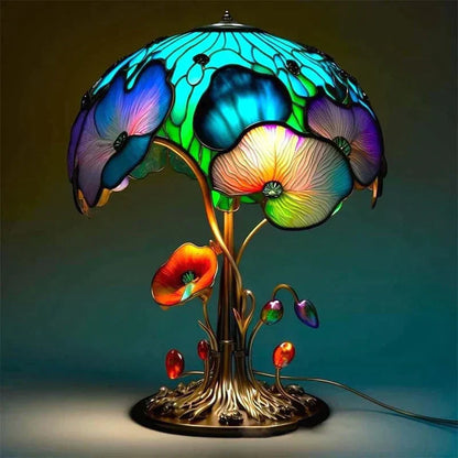 Gekleurde glas kunst tafellamp elegante decoratieve lamp