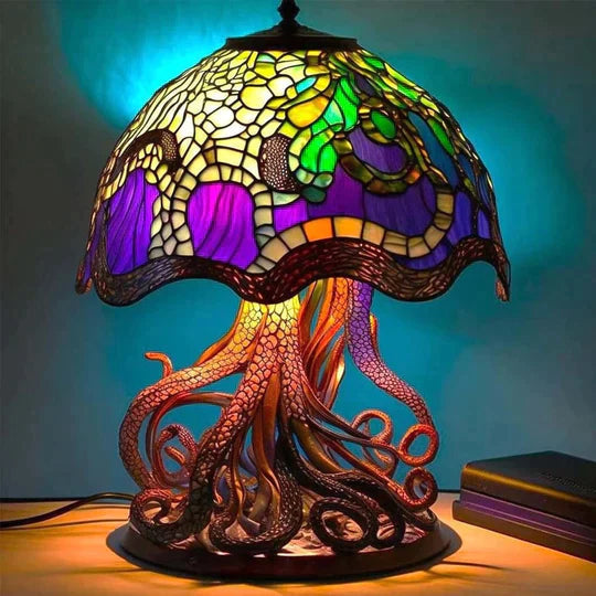 Gekleurde glas kunst tafellamp elegante decoratieve lamp