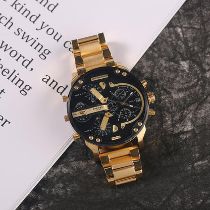Stainless Steel Chronograph Quartz Watch Elegant Men’s Luxury Timepiece