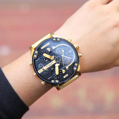 Stainless Steel Chronograph Quartz Watch Elegant Men’s Luxury Timepiece