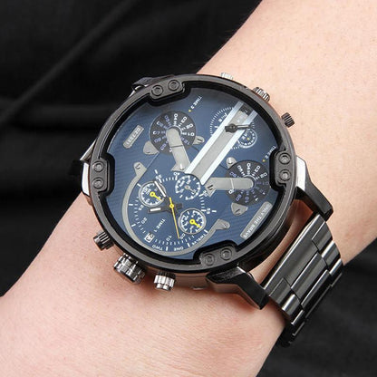 Stainless Steel Chronograph Quartz Watch Elegant Men’s Luxury Timepiece