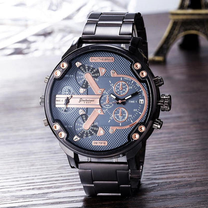 Stainless Steel Chronograph Quartz Watch Elegant Men’s Luxury Timepiece