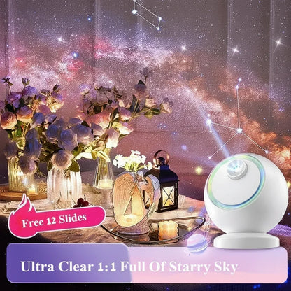 Sterrenprojector met Bluetooth, galaxynachtlamp, roterende LED-slaapkamerlamp
