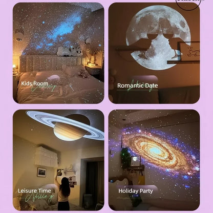 Sterrenprojector met Bluetooth, galaxynachtlamp, roterende LED-slaapkamerlamp