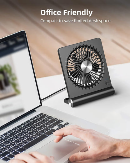 Starker Wind Ultra Stille Kompakt Bordventilator Kraftfuld Støjsvag USB Køleventilator