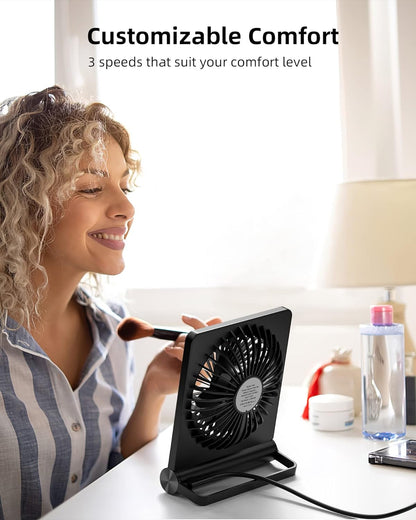 Starker Wind Ultra Stille Kompakt Bordventilator Kraftfuld Støjsvag USB Køleventilator