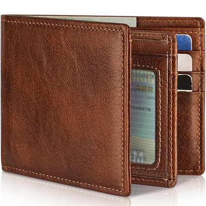 StitchCraft Mænds Læder RFID Bifold Tegnebog Slankt Design