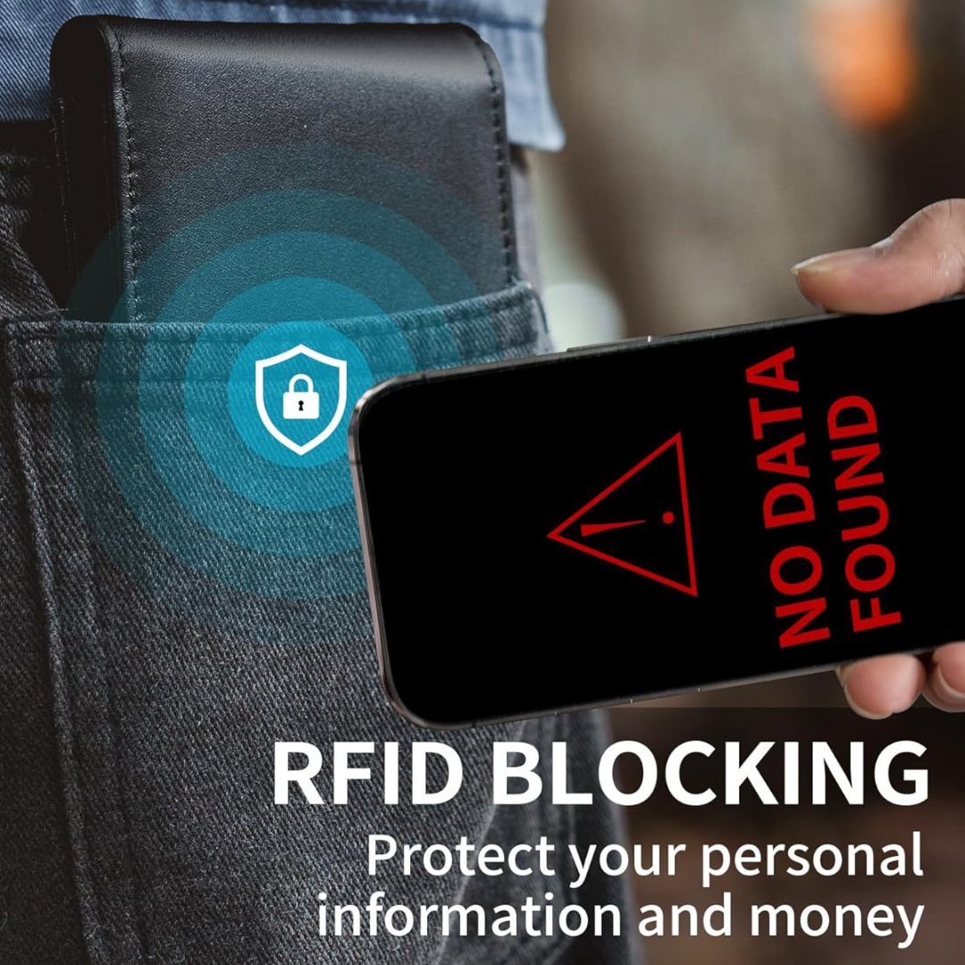 StitchCraft Mænds Læder RFID Bifold Tegnebog Slankt Design