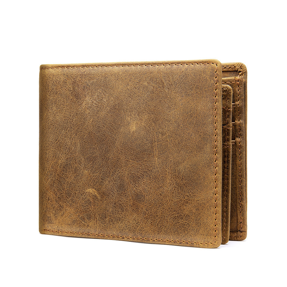 StitchCraft Mænds Læder RFID Bifold Tegnebog Slankt Design
