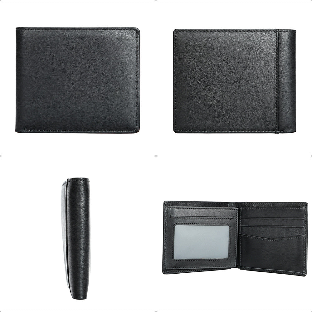 StitchCraft Mænds Læder RFID Bifold Tegnebog Slankt Design