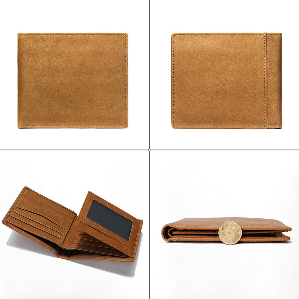 StitchCraft Mænds Læder RFID Bifold Tegnebog Slankt Design
