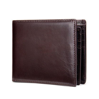 StitchCraft Mænds Læder RFID Bifold Tegnebog Slankt Design