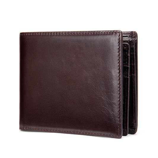 StitchCraft heren leren RFID bifold portemonnee slank ontwerp