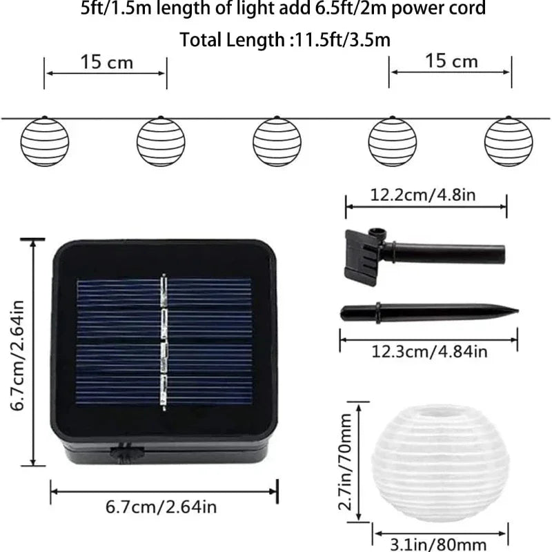 SunShade Solar-Laternen-Lichterkette, Outdoor LED-Dekoration