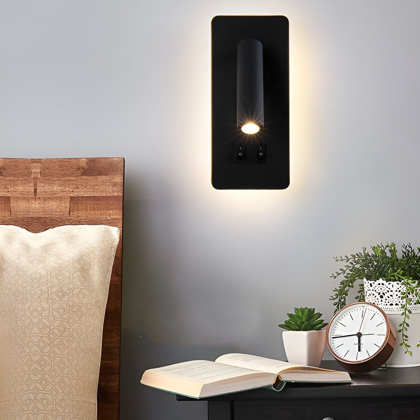 Adjustable LED Wall Light with Rotating Head for Reading and Ambient Lighting