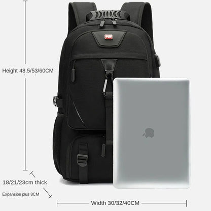Tech Trek Pro 50L til 80L rygsæk med USB-opladningsport og laptop-opbevaring