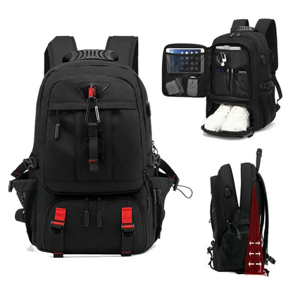 Tech Trek Pro 50L til 80L rygsæk med USB-opladningsport og laptop-opbevaring