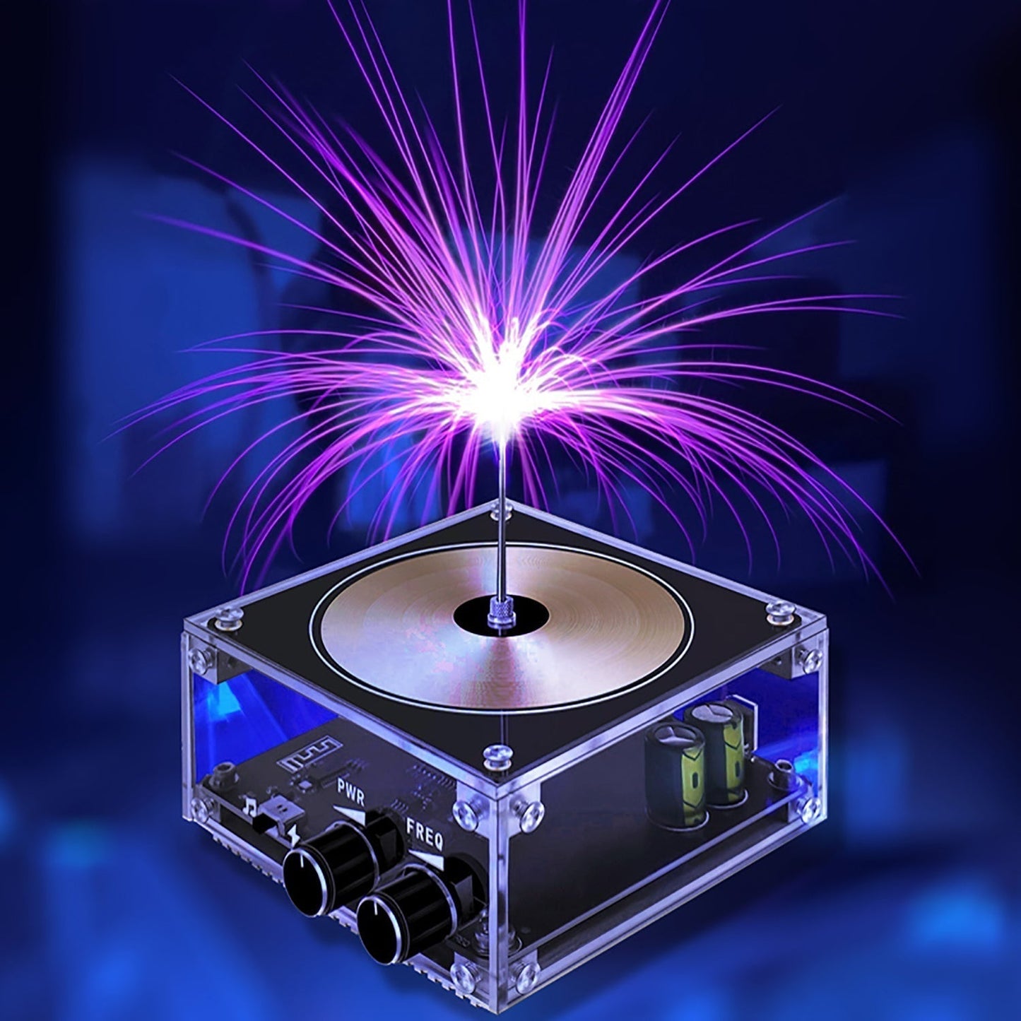 Tesla Plasma Music Speaker with Lightning Effects and Wireless Bluetooth Sound Display