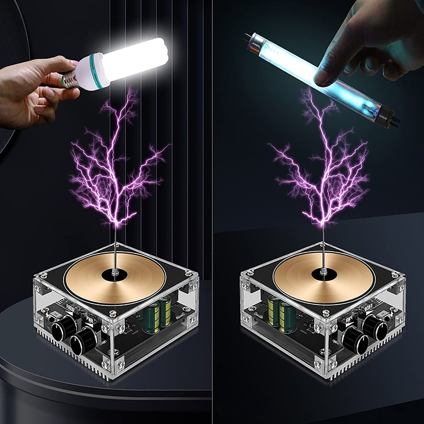 Tesla Plasma Music Speaker with Lightning Effects and Wireless Bluetooth Sound Display