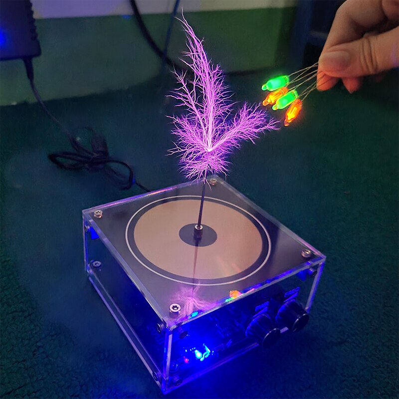 Tesla Plasma Music Speaker with Lightning Effects and Wireless Bluetooth Sound Display