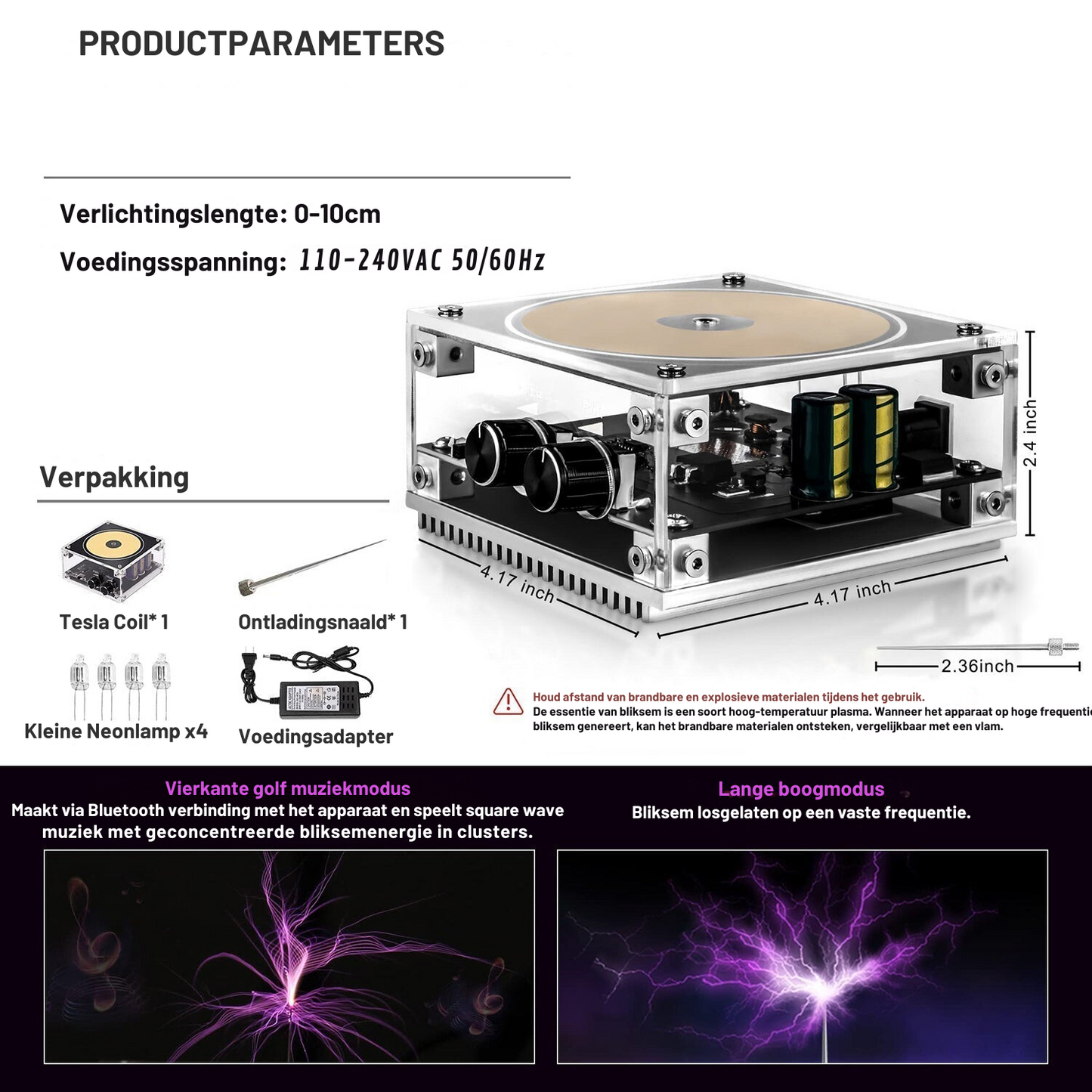 Tesla Plasma Music Speaker with Lightning Effects and Wireless Bluetooth Sound Display