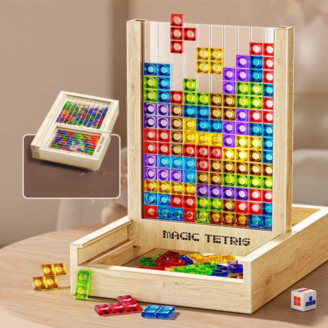 TetrisWood houten puzzelspel voor familieplezier en hersentraining