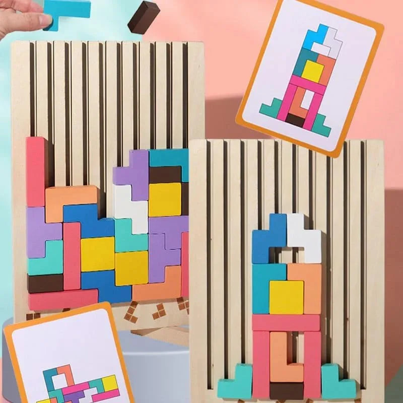 ThinkWood Holzpuzzle Montessori Lernspielzeug für Kinder