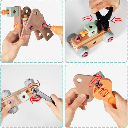 TinyHands Kinder Werkzeugset zum Rollenspiel und Lernen mit Spielzeugwerkzeugen und Koffer