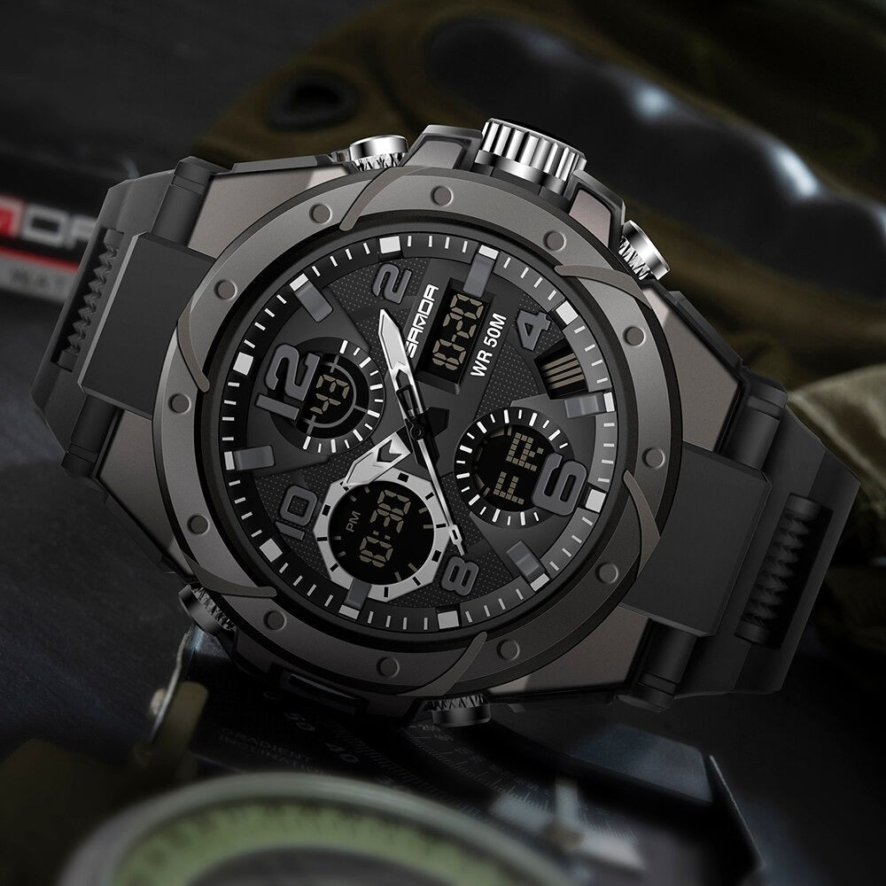 TitanGuard Military Men’s Watch Rugged Analog Digital Multifunction Timepiece