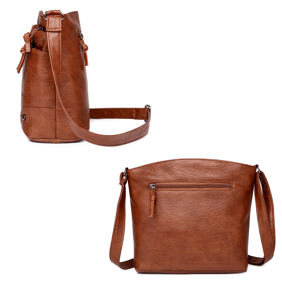 Toli Vintage Leder Schultertasche mit Geräumigem Organisiertem Design