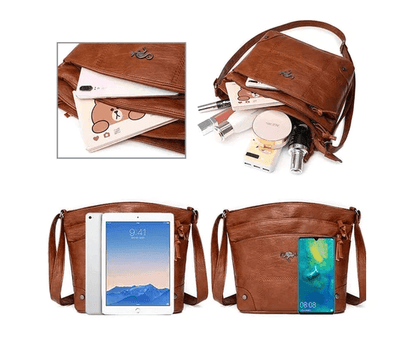 Toli Vintage Leder Schultertasche mit Geräumigem Organisiertem Design