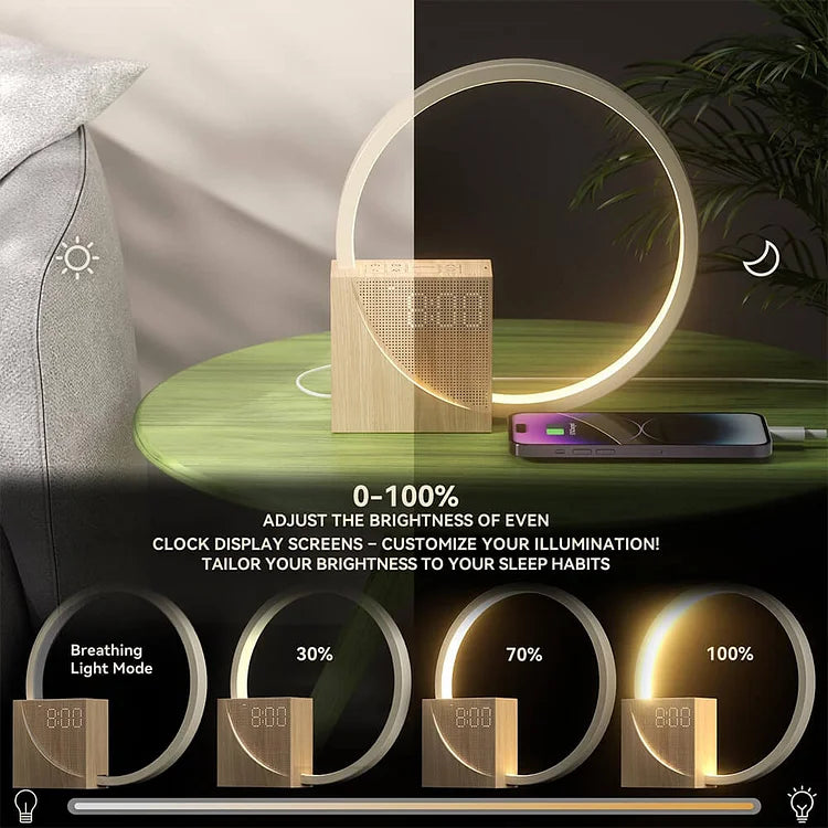 Sengelampe med touchstyring, vækkeur og justerbar lysstyrke