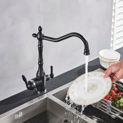 Traditional Kitchen Mixer Tap with 360 Degree Swivel Spout and Durable Brass Design