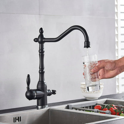 Traditional Kitchen Mixer Tap with 360 Degree Swivel Spout and Durable Brass Design