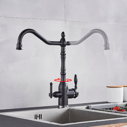 Traditional Kitchen Mixer Tap with 360 Degree Swivel Spout and Durable Brass Design