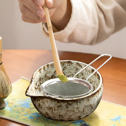 Traditionelt Matcha Tesæt 6 Dele Bambus og Keramik Sæt
