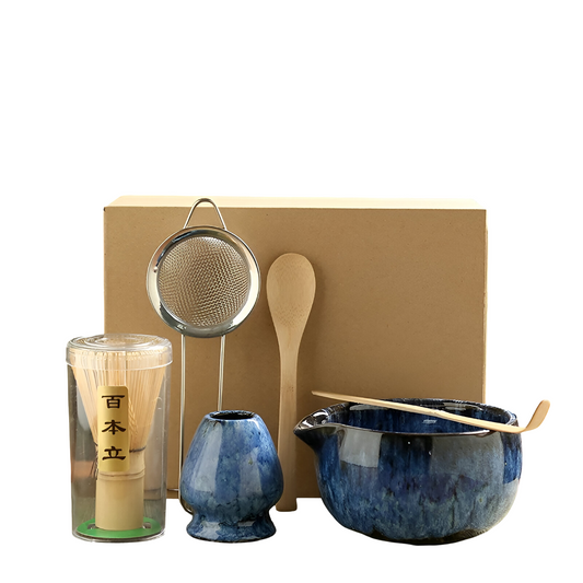 Tradycyjny zestaw do herbaty Matcha 6-częściowy zestaw bambusowo-ceramiczny