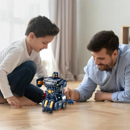Transformierendes Roboterauto 2 in 1 Polizeiauto und Roboter Spielzeug mit Licht und Sound