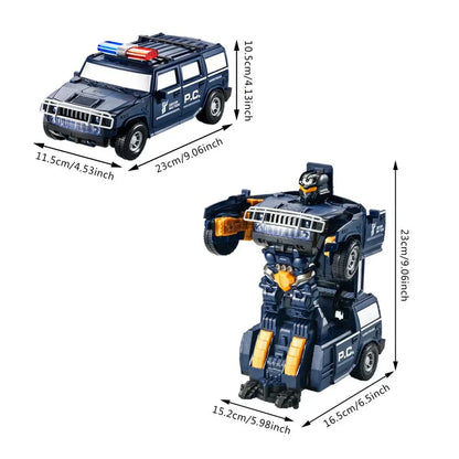 Transformierendes Roboterauto 2 in 1 Polizeiauto und Roboter Spielzeug mit Licht und Sound