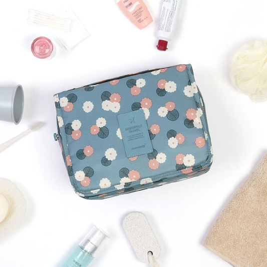 TravelEase Water Resistant Toiletry Bag with Hanging Hook