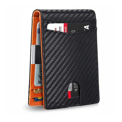 TravelPrime RFID-blokerende slank rejsepung carbon-look bifold