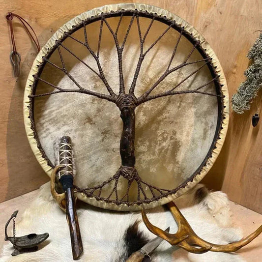 Ręcznie wykonany bęben szamański Tree of Life – instrument do medytacji i terapii dźwiękiem