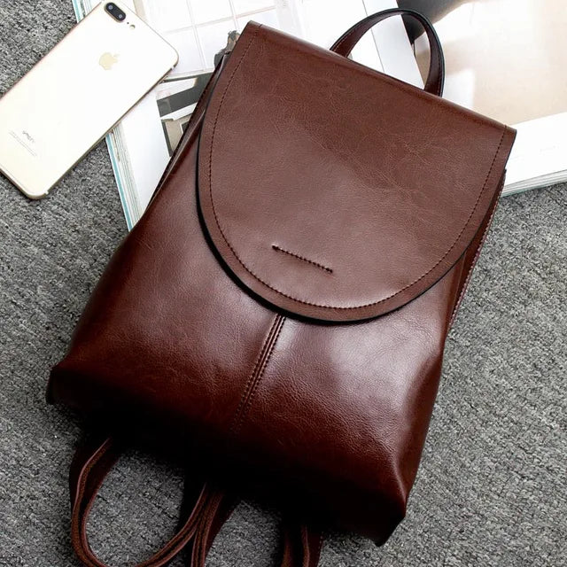 Trendy Leather Backpack for Women Stylish Everyday Travel Bag