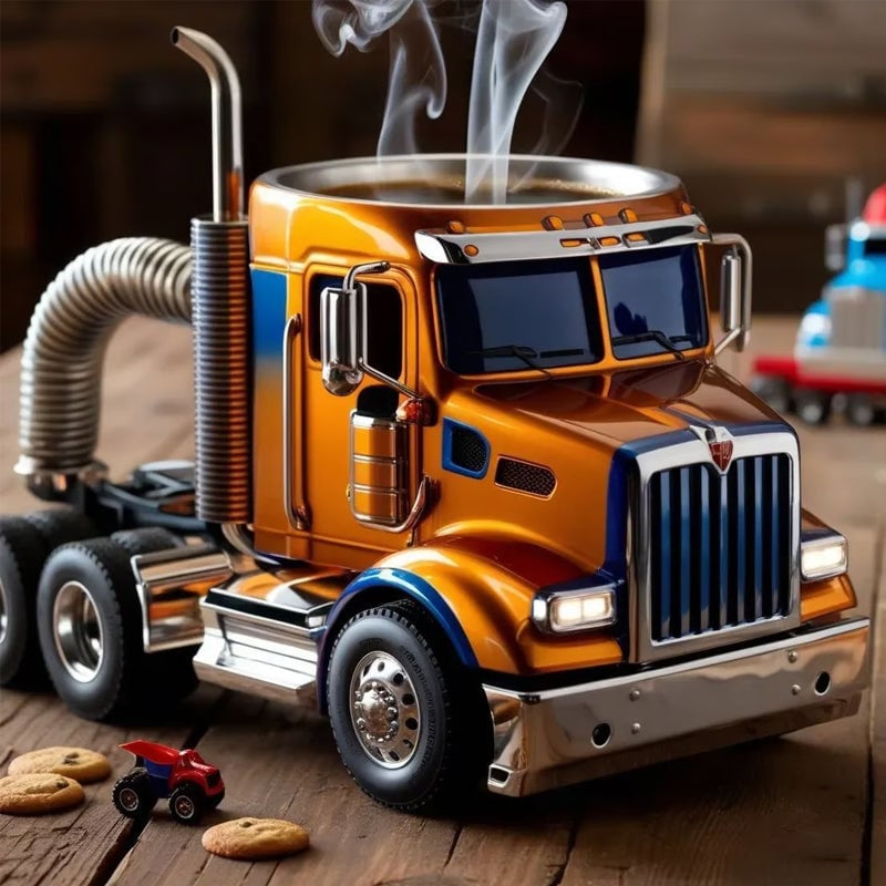LKW-förmige Keramiktasse Handgefertigtes Geschenk für Fahrer