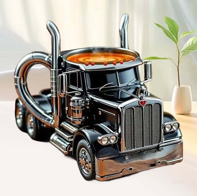 LKW-förmige Keramiktasse Handgefertigtes Geschenk für Fahrer