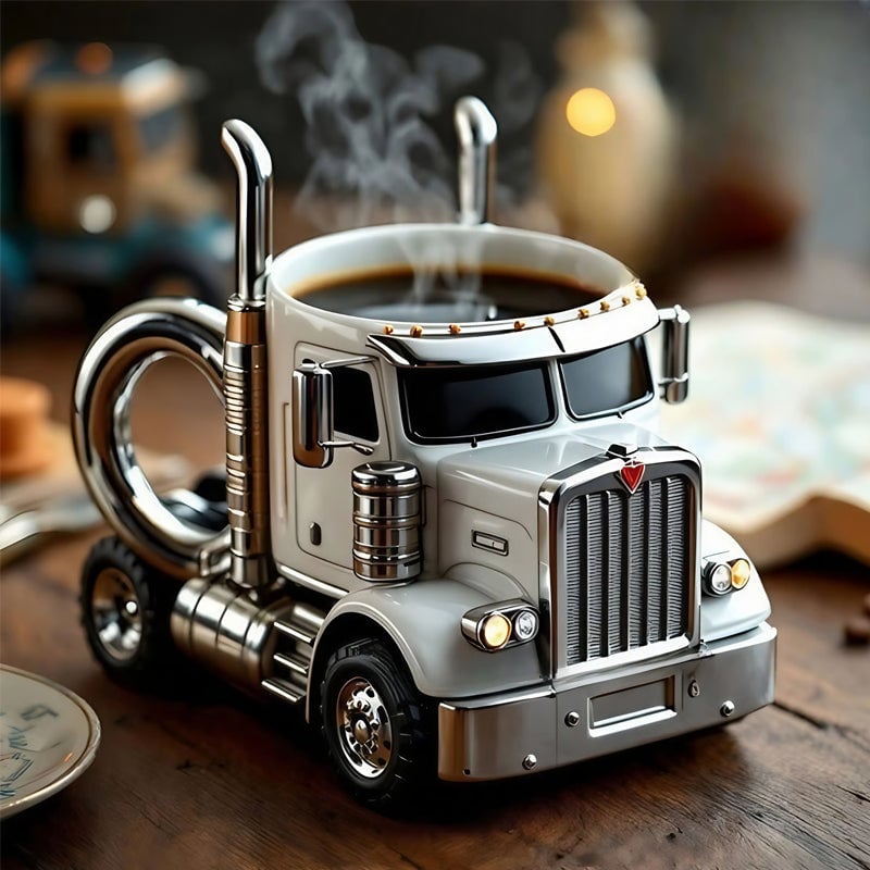 LKW-förmige Keramiktasse Handgefertigtes Geschenk für Fahrer