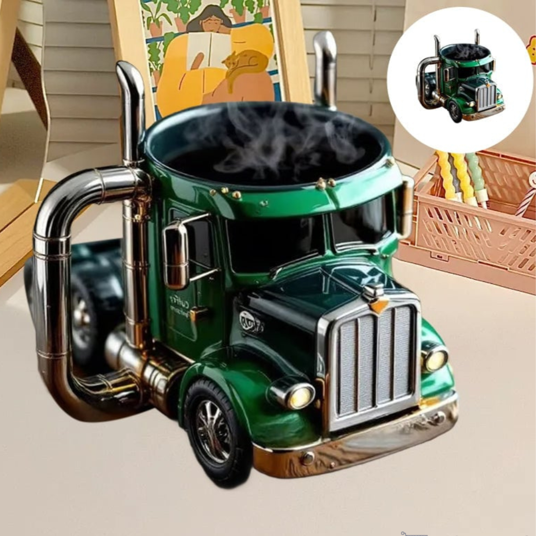 LKW-förmige Keramiktasse Handgefertigtes Geschenk für Fahrer