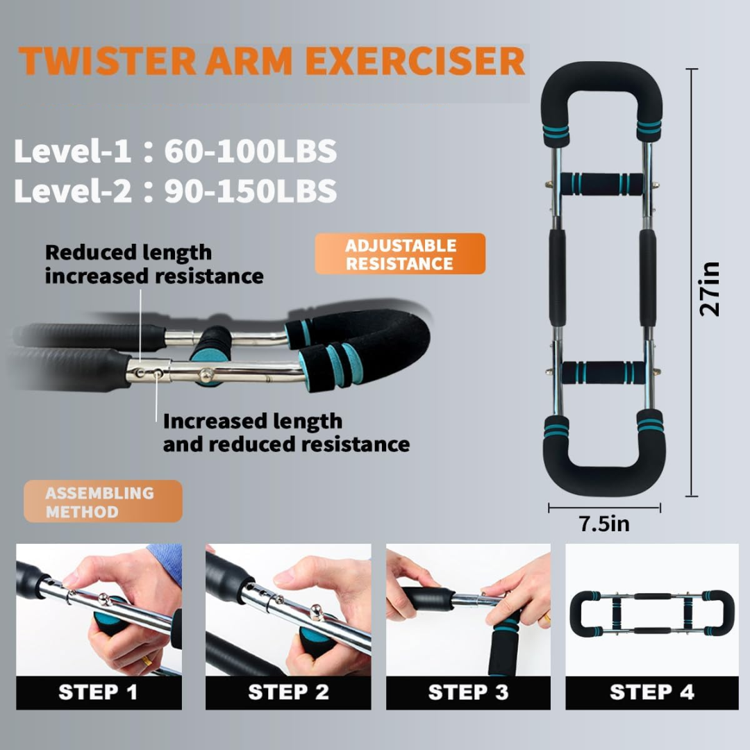 Twister Armtræner Justerbar Styrketræningsstang